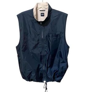 Cerruti Image Men Navy Blue Zip Front Nylon Vest
